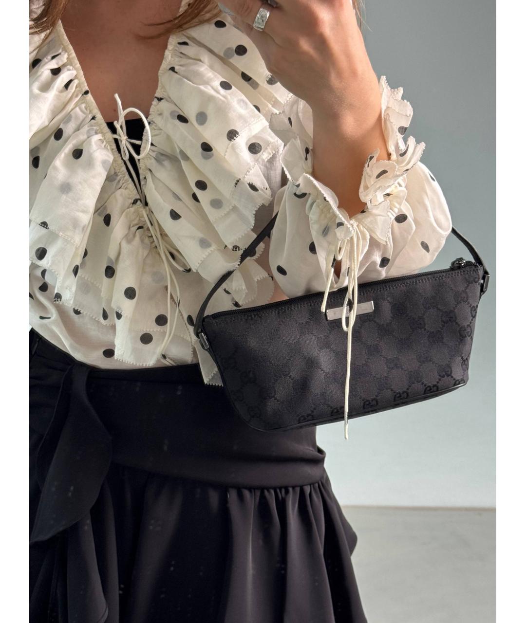 GUCCI Черная кожаная сумка с короткими ручками, фото 7