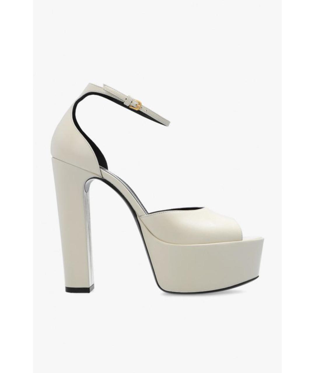 SAINT LAURENT Белые кожаные туфли, фото 1