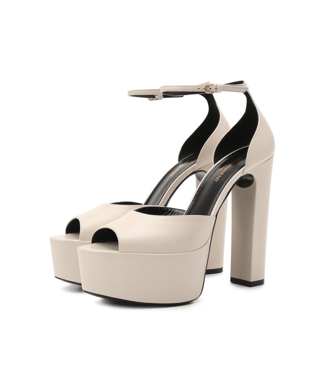 SAINT LAURENT Белые кожаные туфли, фото 4