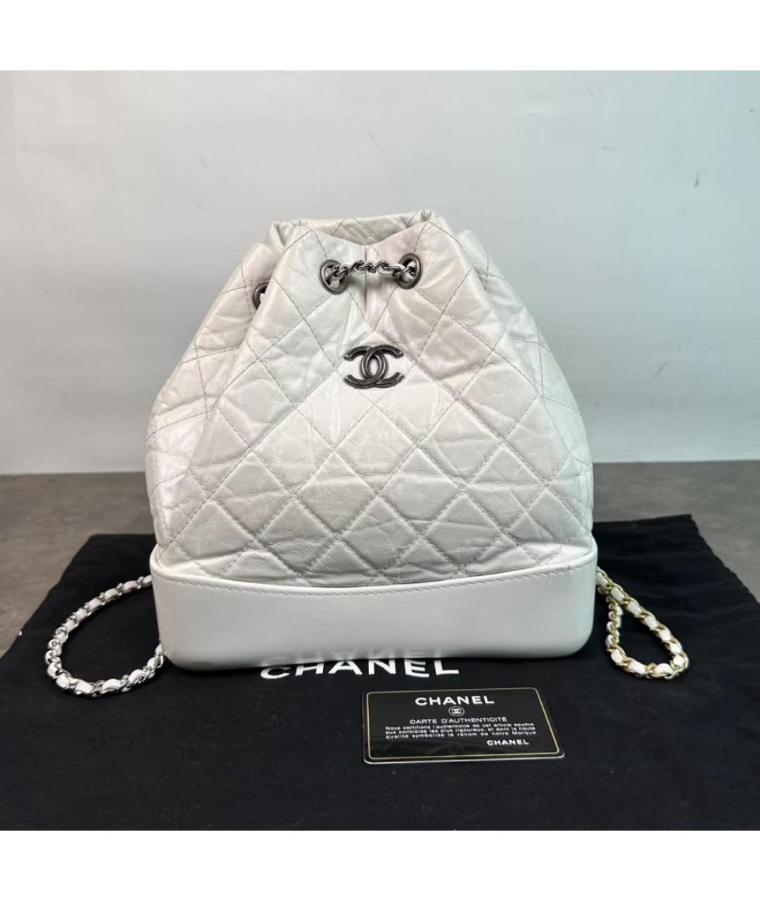 CHANEL Белый кожаный рюкзак, фото 2