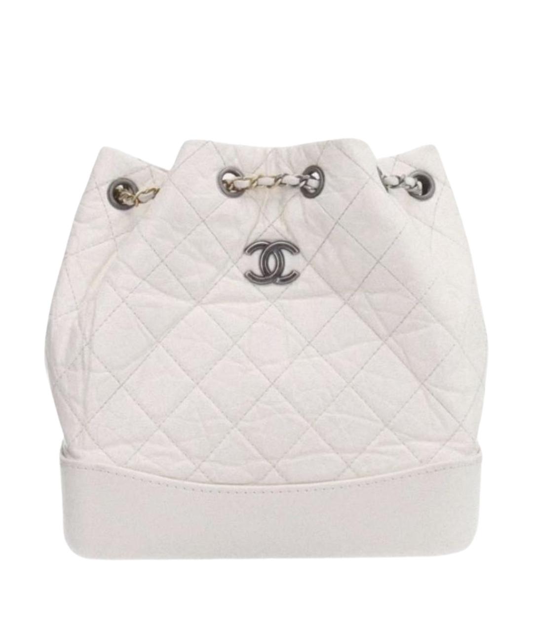 CHANEL Белый кожаный рюкзак, фото 1