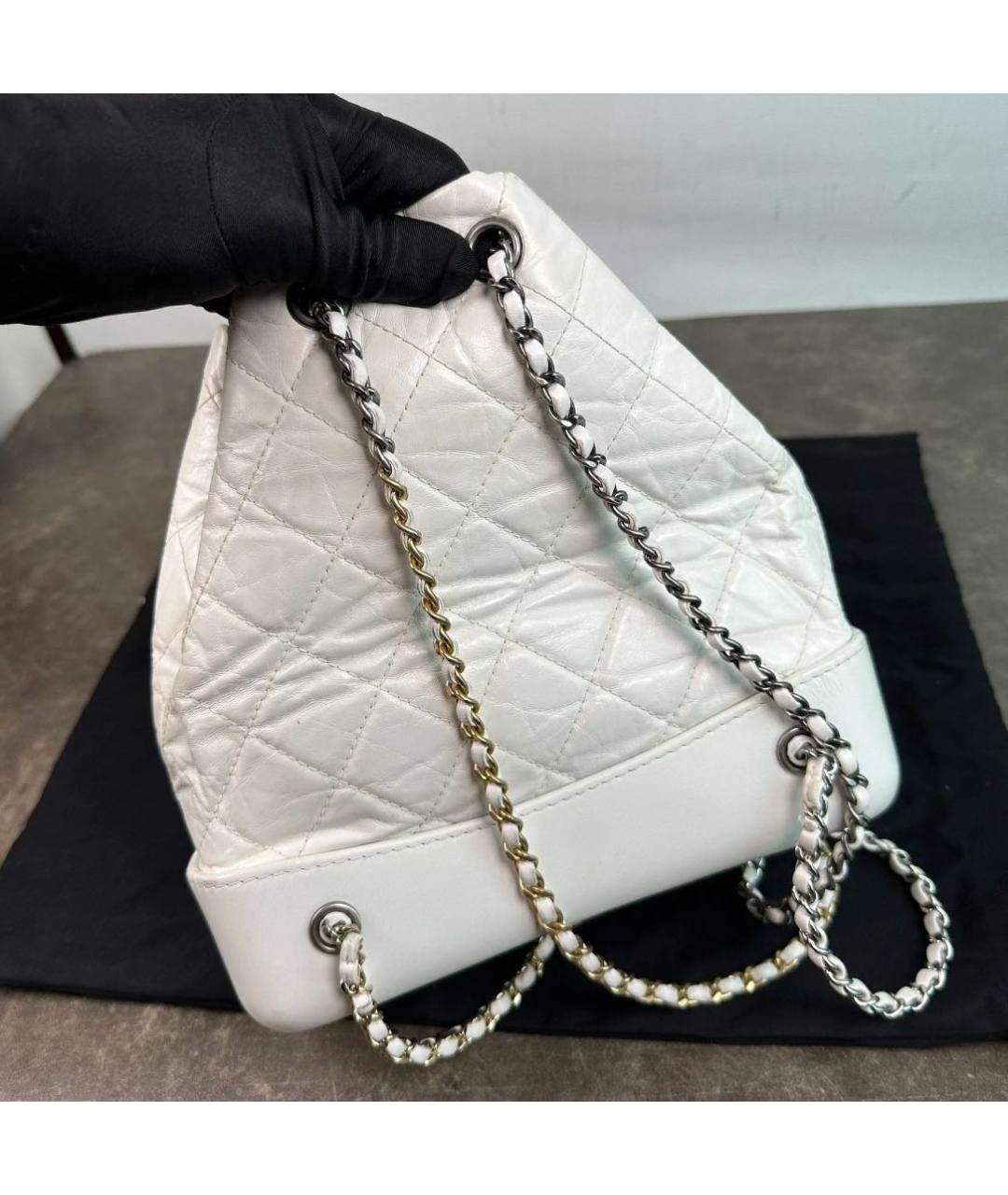 CHANEL Белый кожаный рюкзак, фото 4