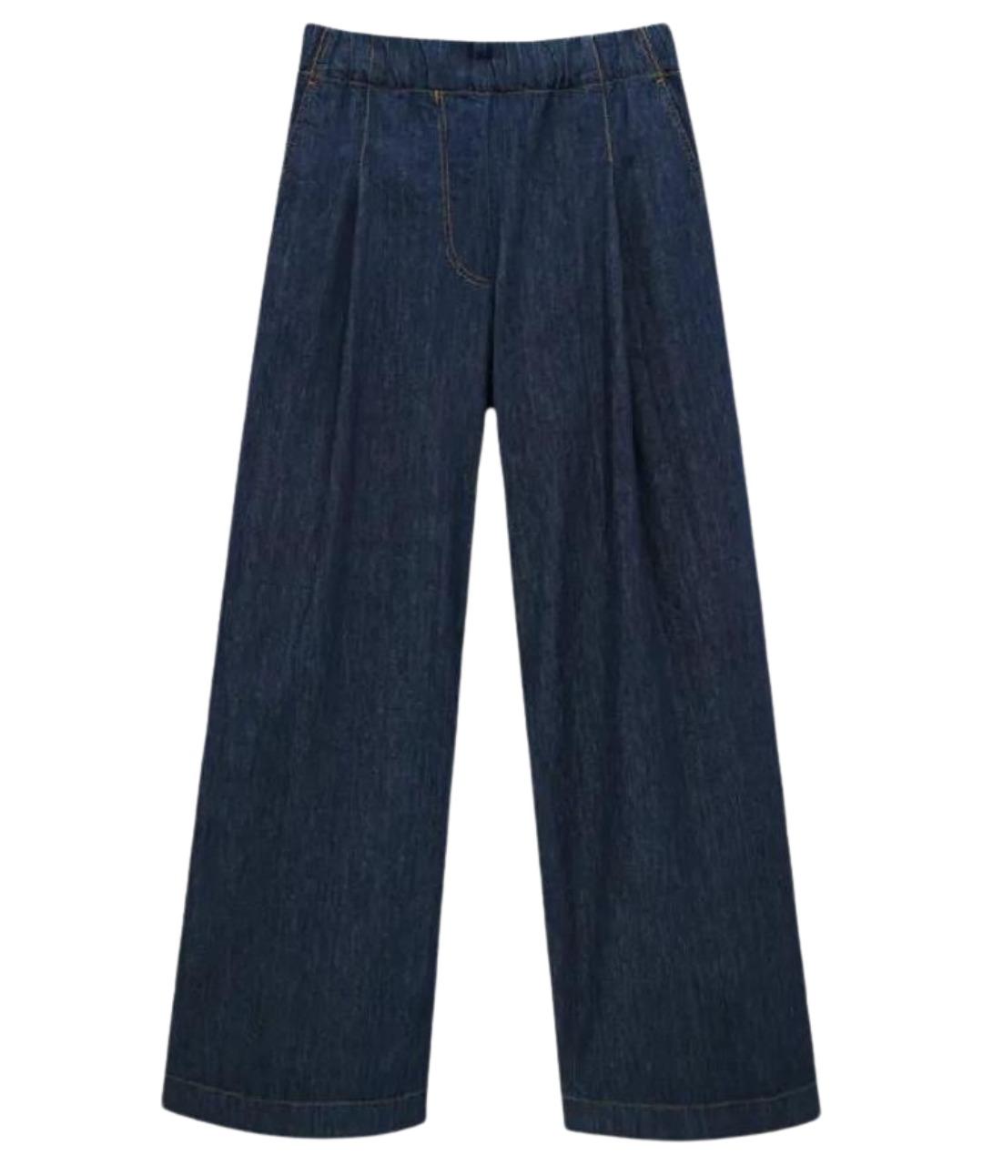 DRIES VAN NOTEN Темно-синие хлопковые джинсы клеш, фото 1