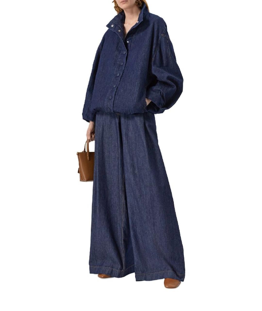 DRIES VAN NOTEN Темно-синие хлопковые джинсы клеш, фото 8