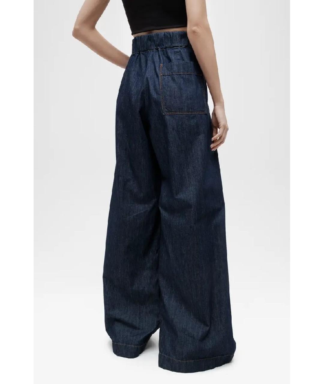 DRIES VAN NOTEN Темно-синие хлопковые джинсы клеш, фото 2