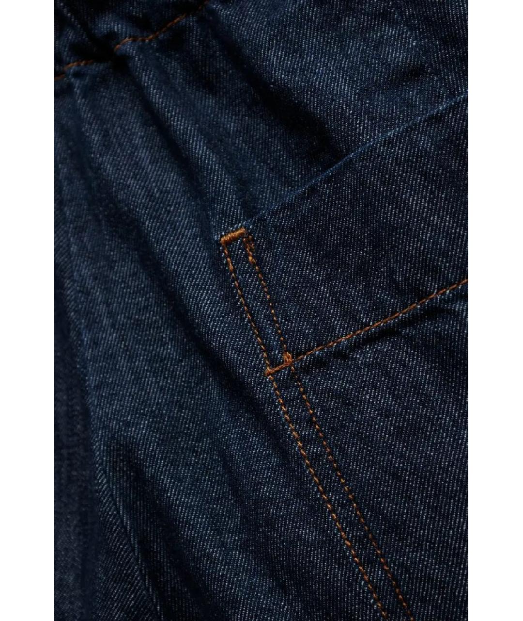 DRIES VAN NOTEN Темно-синие хлопковые джинсы клеш, фото 3