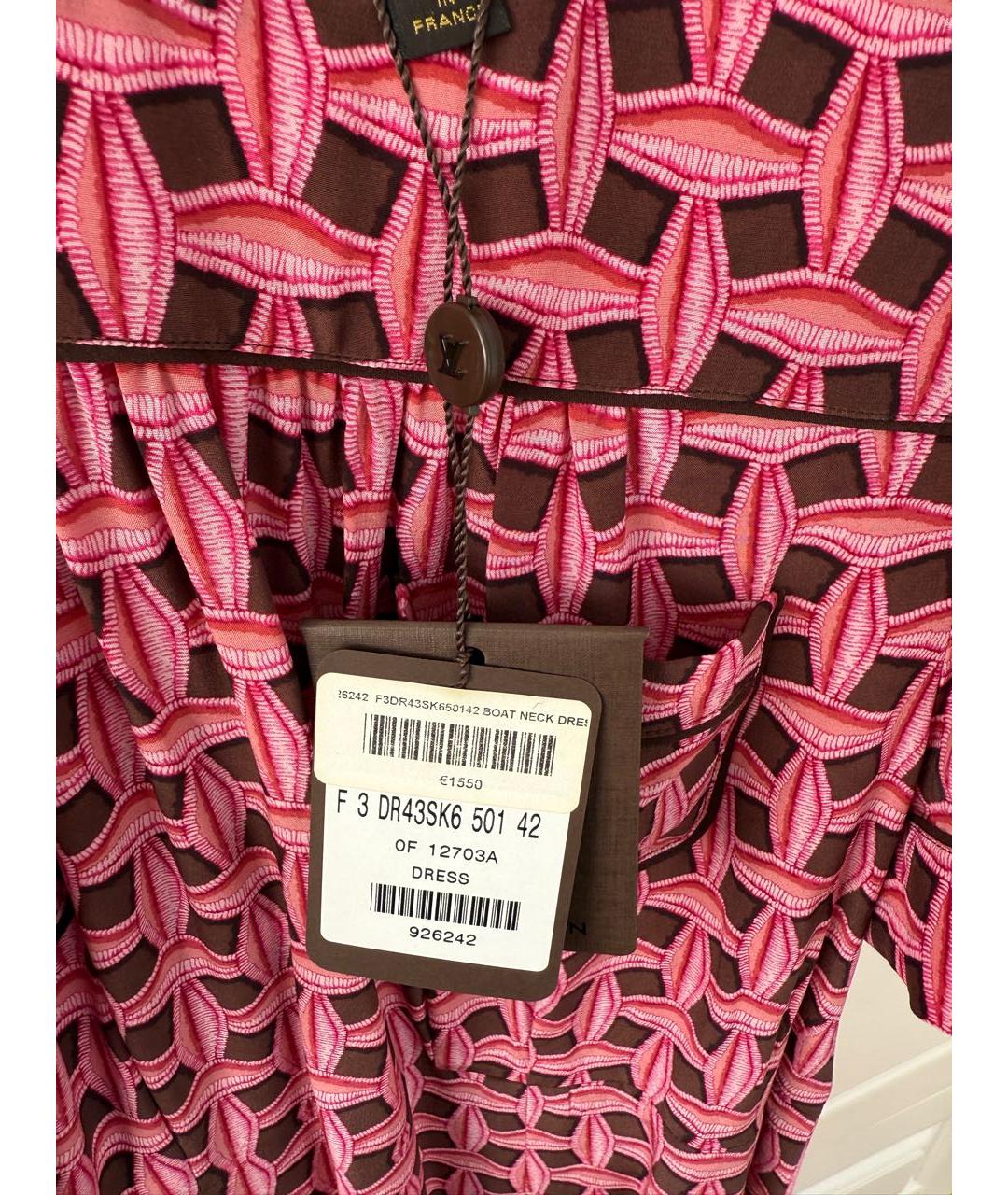 LOUIS VUITTON Розовое шелковое коктейльное платье, фото 5