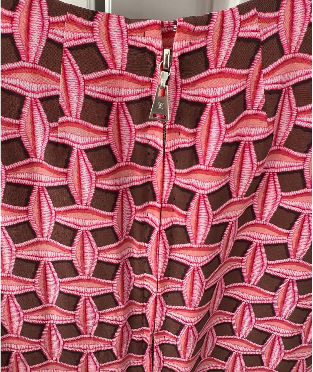 LOUIS VUITTON Розовое шелковое коктейльное платье, фото 3