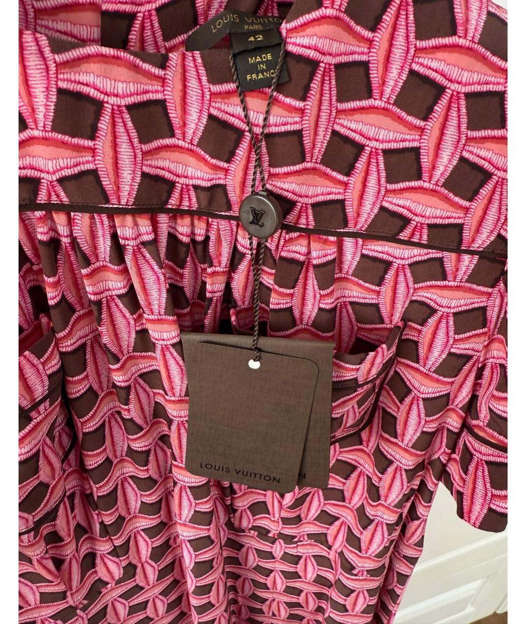 LOUIS VUITTON Розовое шелковое коктейльное платье, фото 4