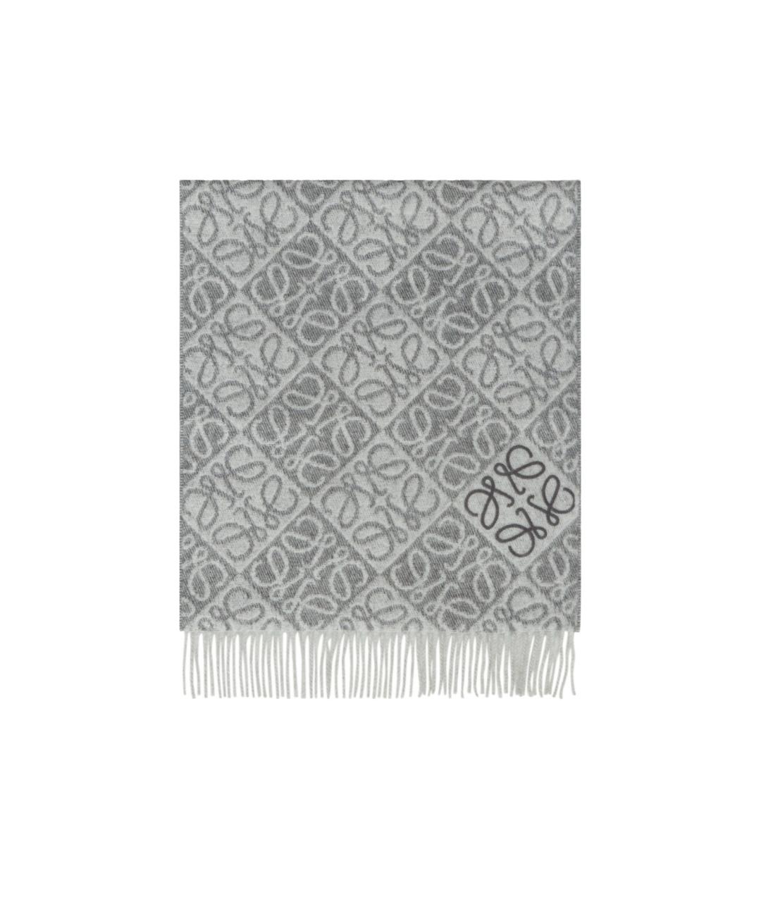 LOEWE Серый кашемировый шарф, фото 3