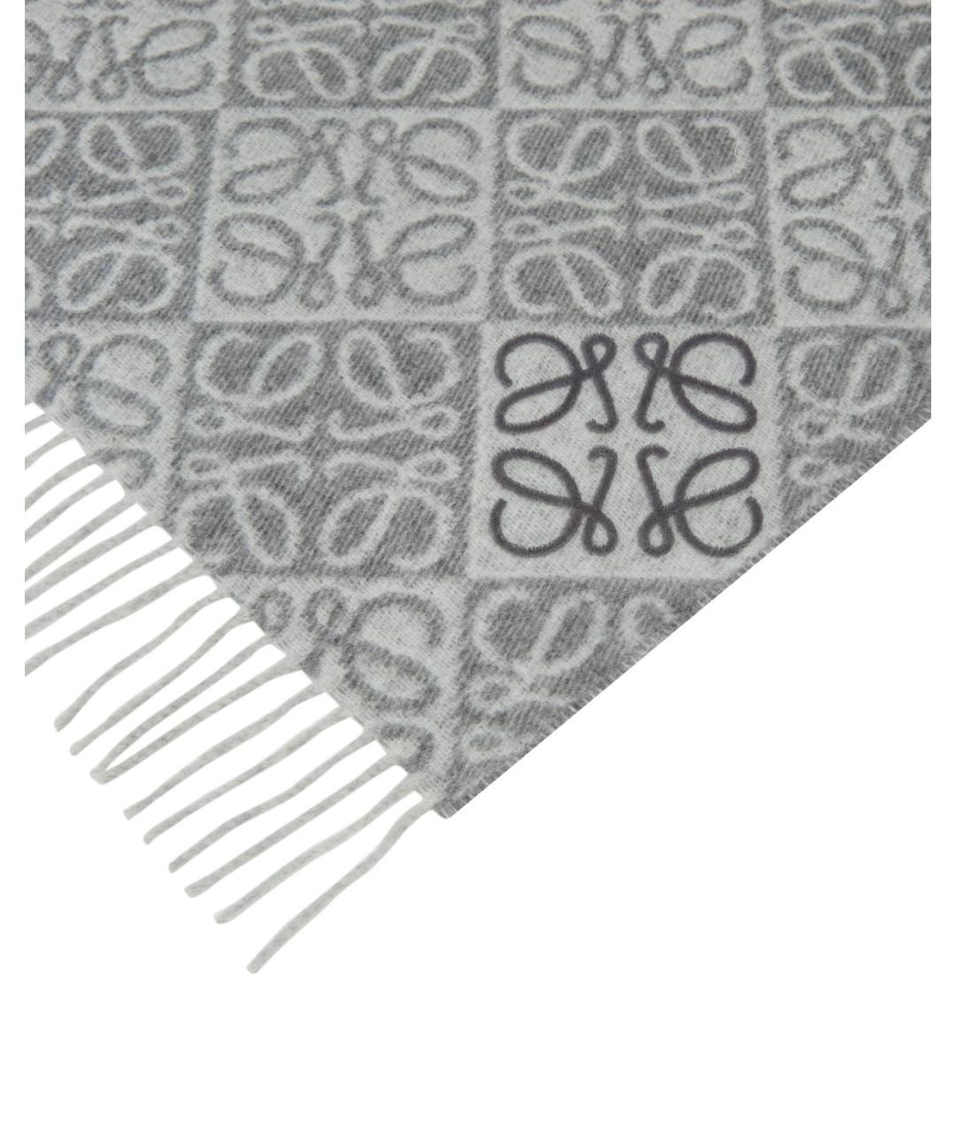 LOEWE Серый кашемировый шарф, фото 2