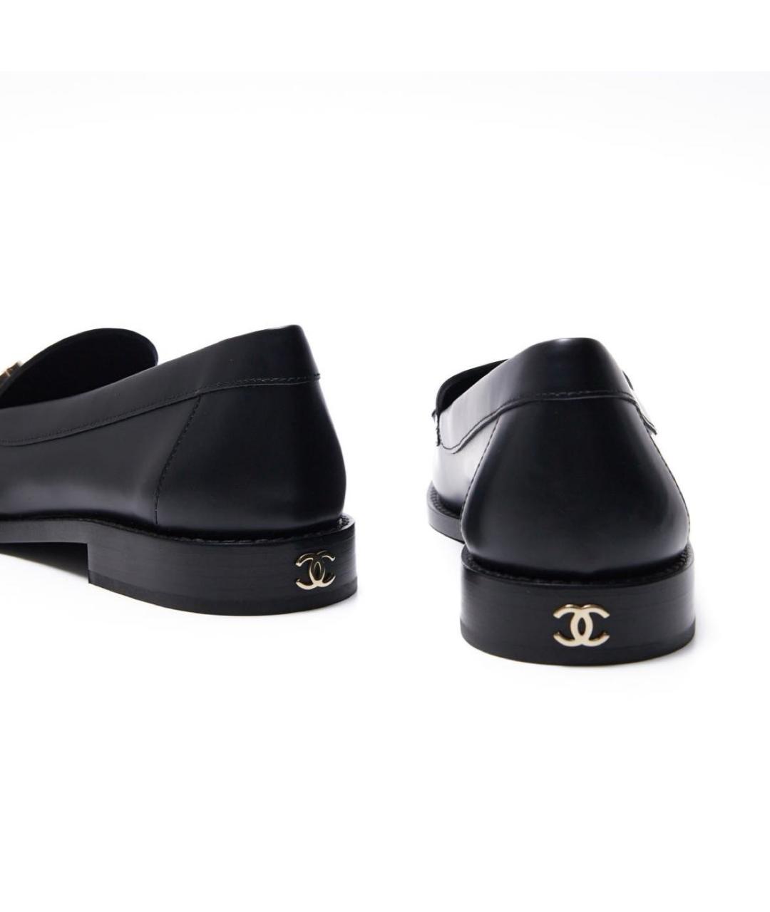 CHANEL Черные кожаные лоферы, фото 4
