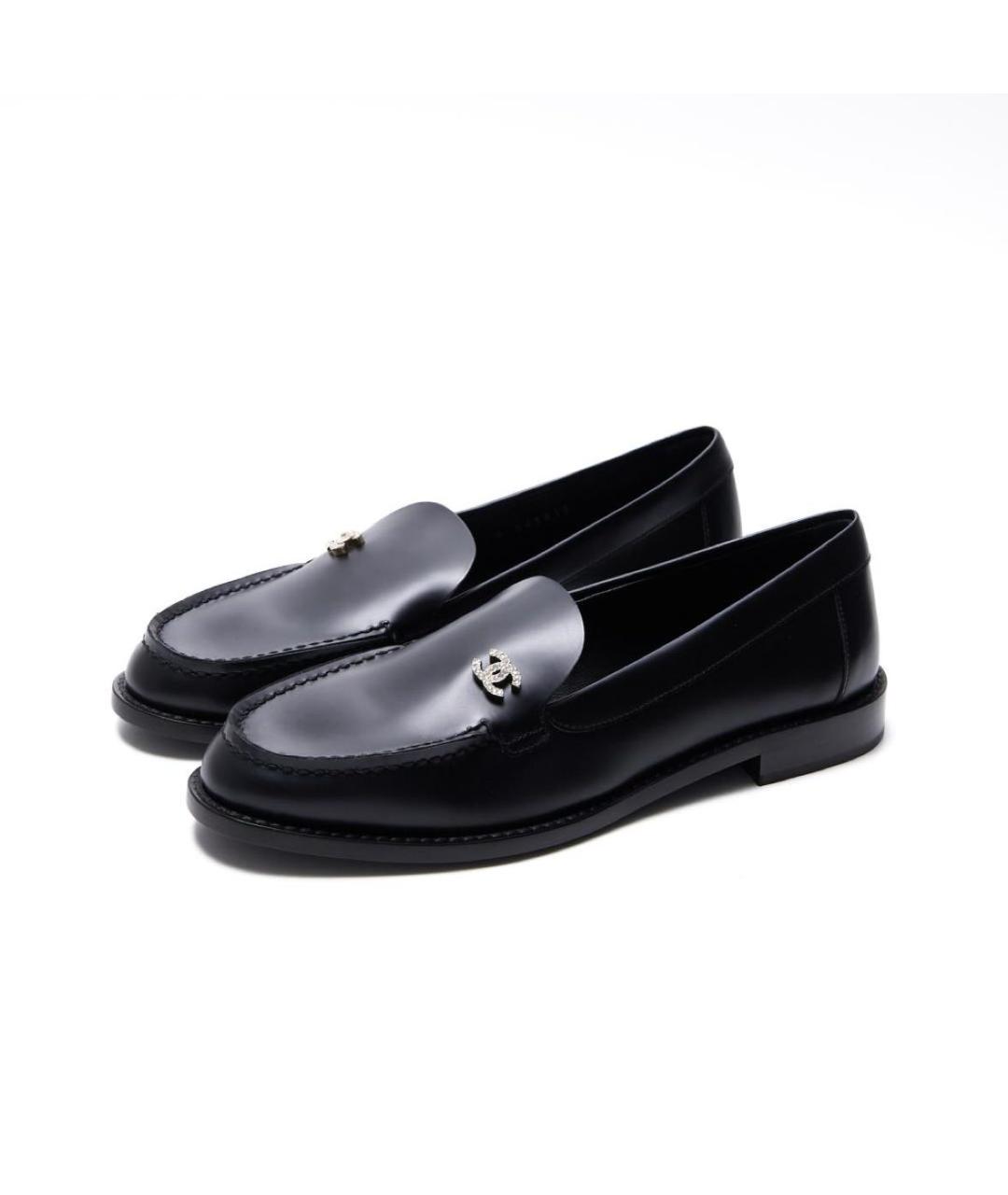 CHANEL Черные кожаные лоферы, фото 5