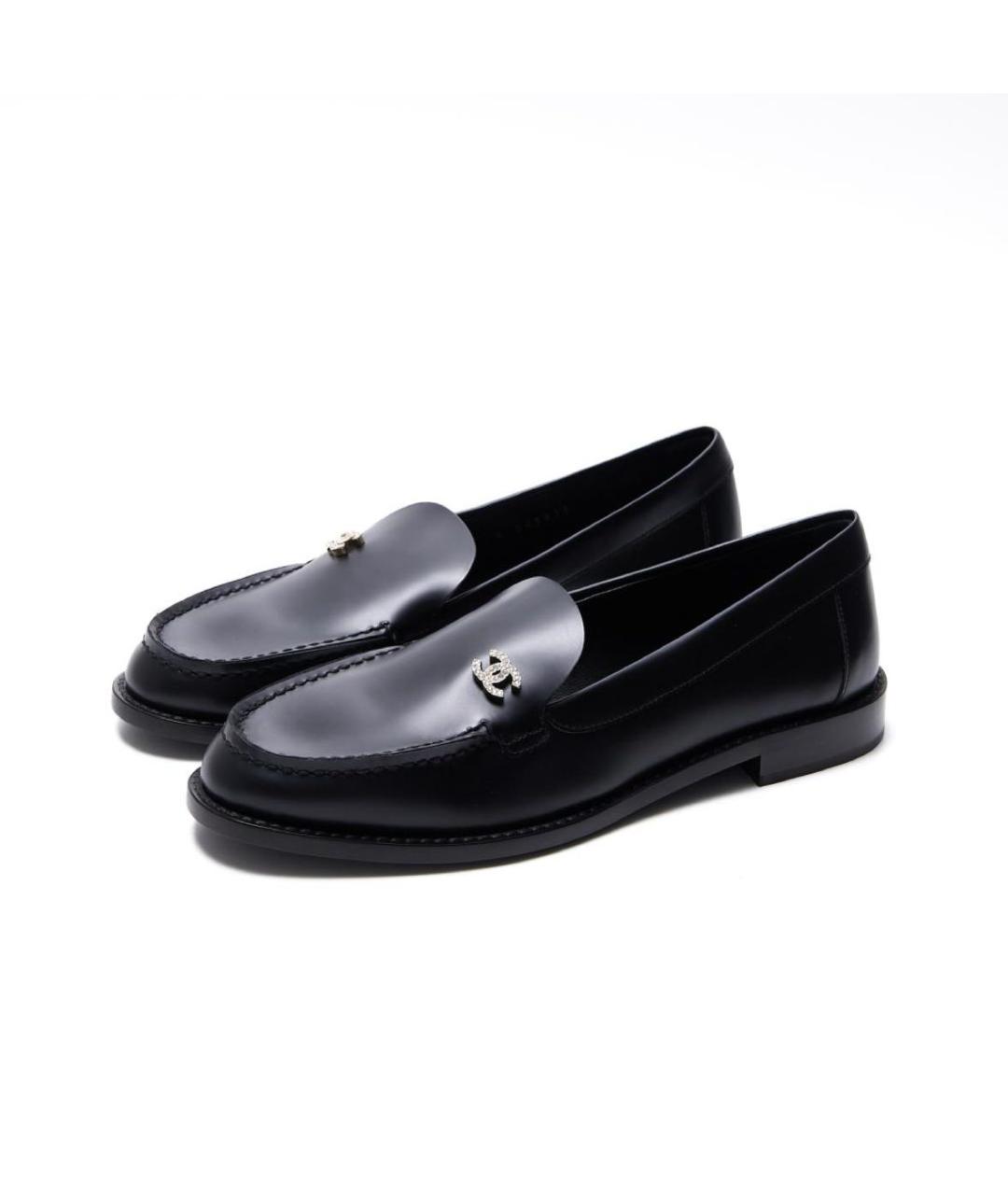 CHANEL Черные кожаные лоферы, фото 3
