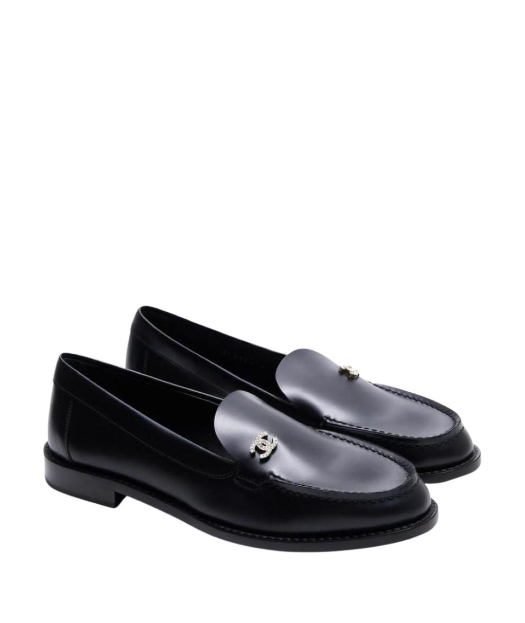 CHANEL Черные кожаные лоферы, фото 1