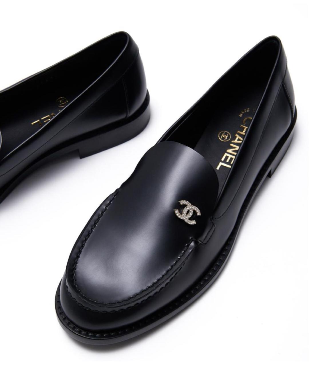 CHANEL Черные кожаные лоферы, фото 2