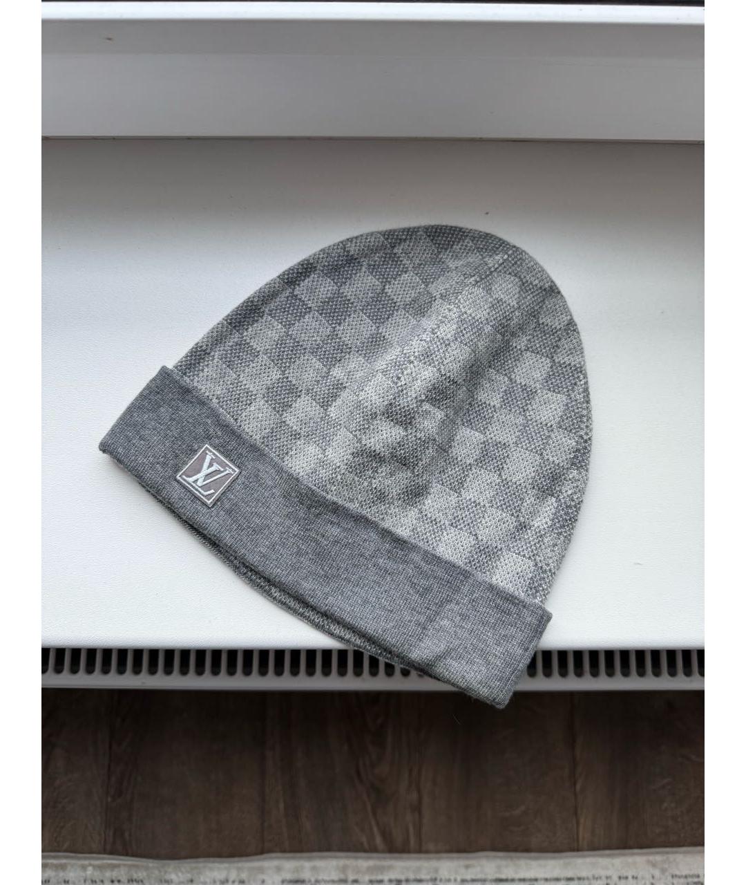 LOUIS VUITTON Серая шерстяная шапка, фото 5