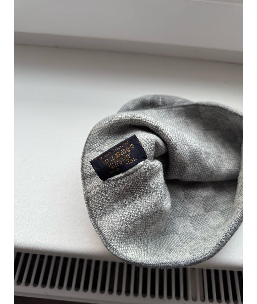 LOUIS VUITTON Серая шерстяная шапка, фото 4