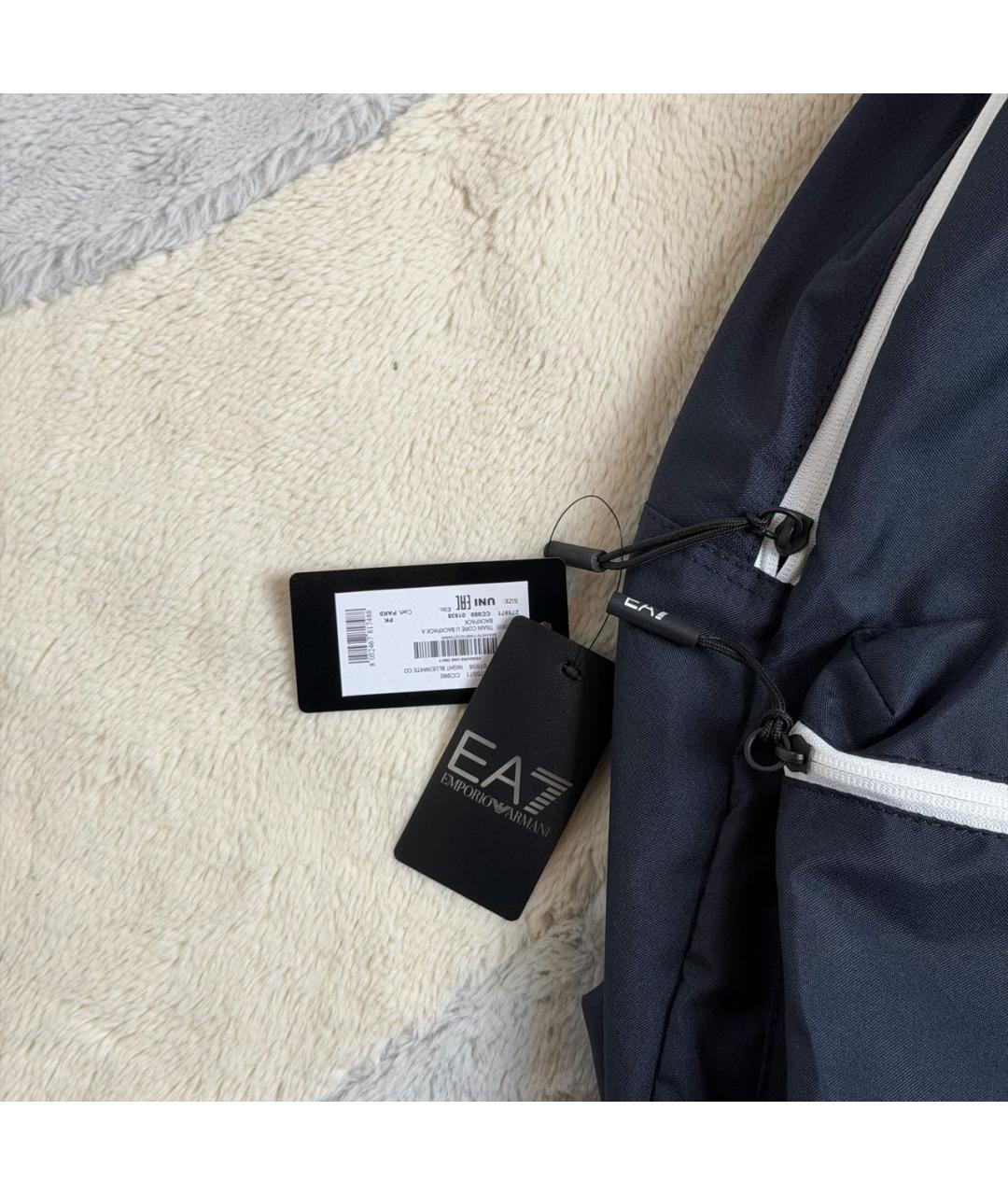 EA7 Темно-синий синтетический рюкзак, фото 5