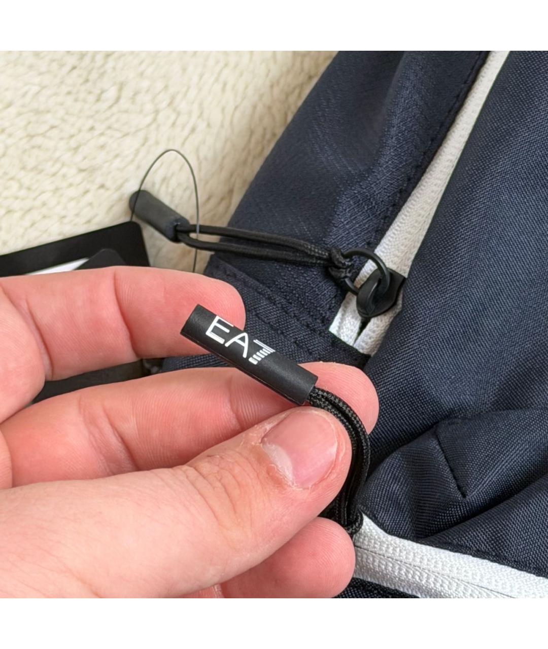 EA7 Темно-синий синтетический рюкзак, фото 6