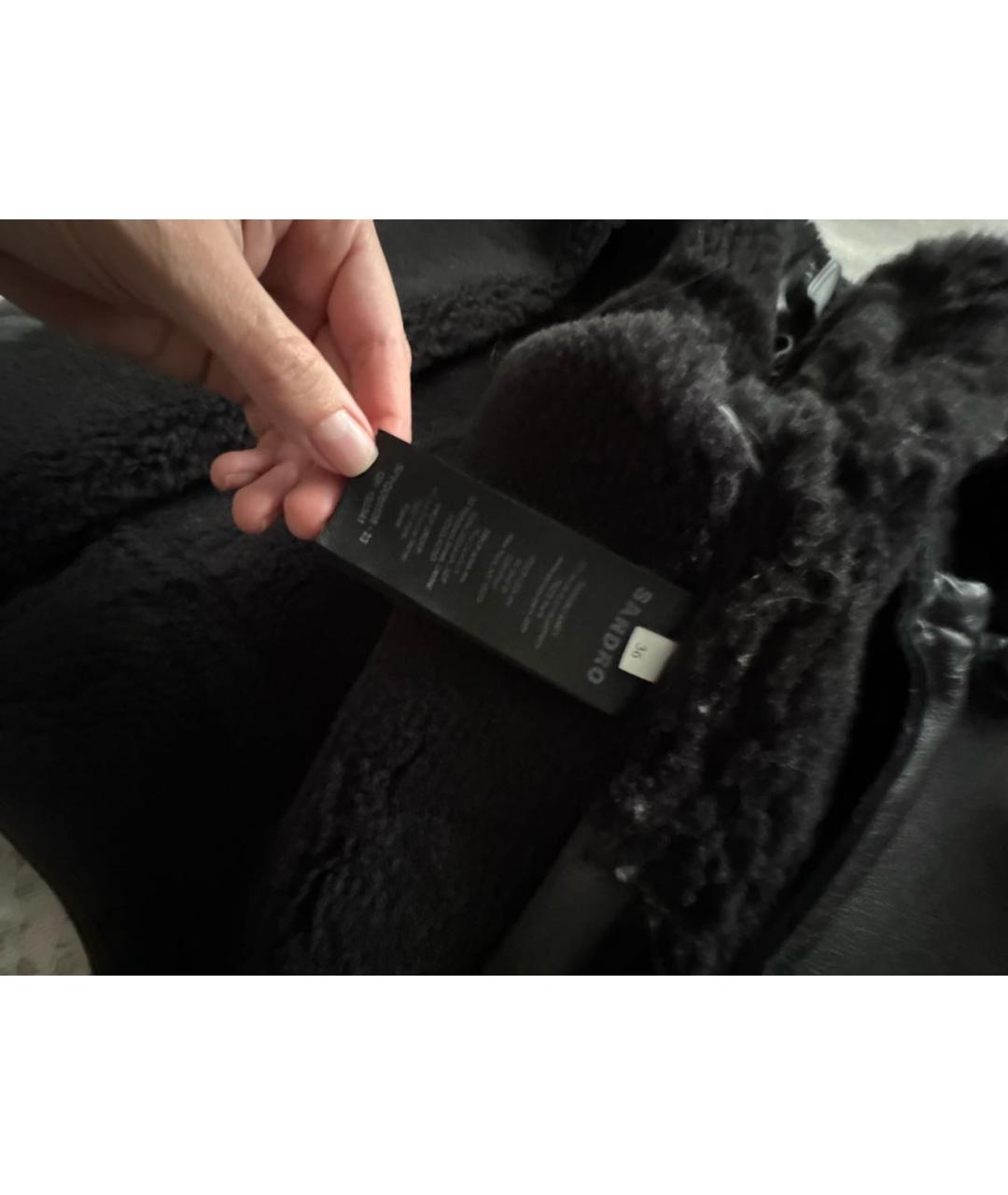 SANDRO Серая кожаная дубленка, фото 5