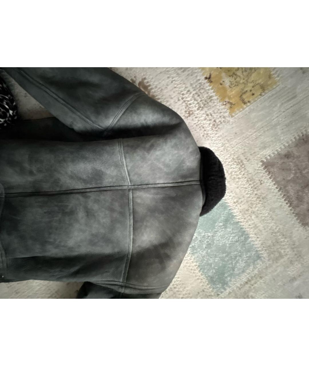 SANDRO Серая кожаная дубленка, фото 4