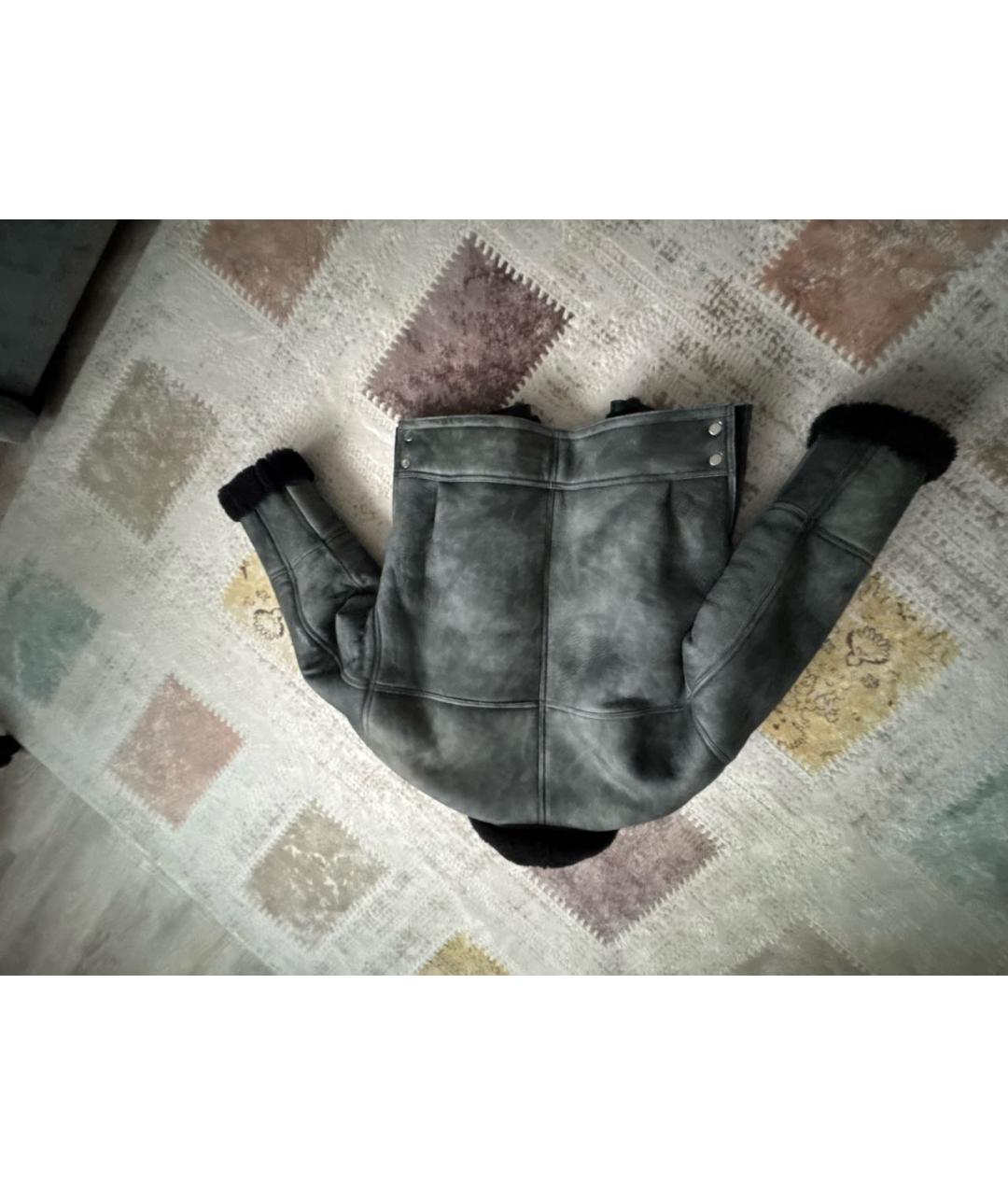 SANDRO Серая кожаная дубленка, фото 2