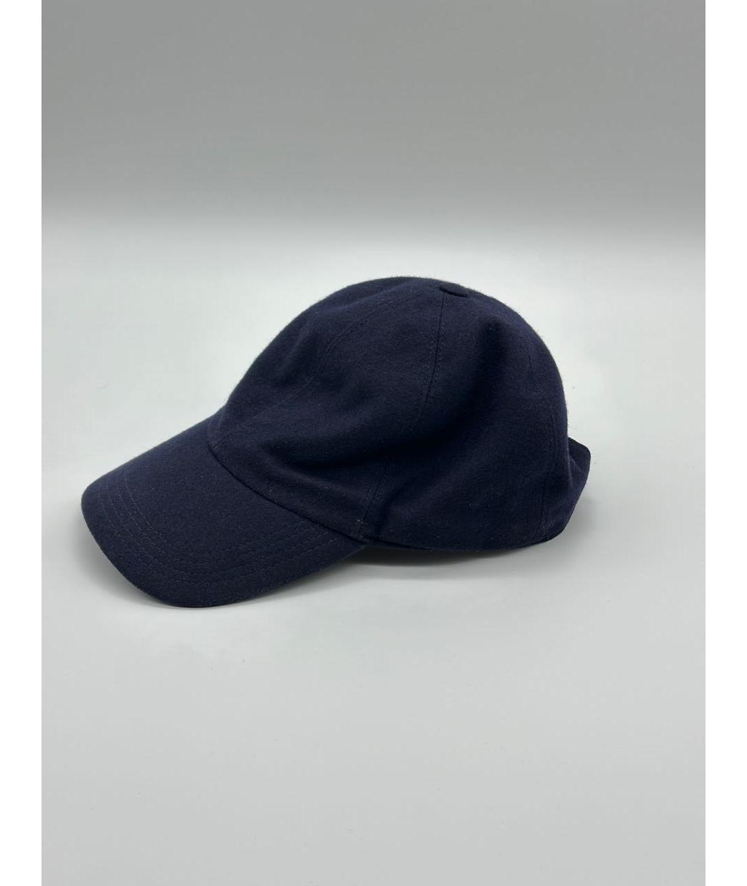 BRUNELLO CUCINELLI Темно-синяя шерстяная кепка/бейсболка, фото 2