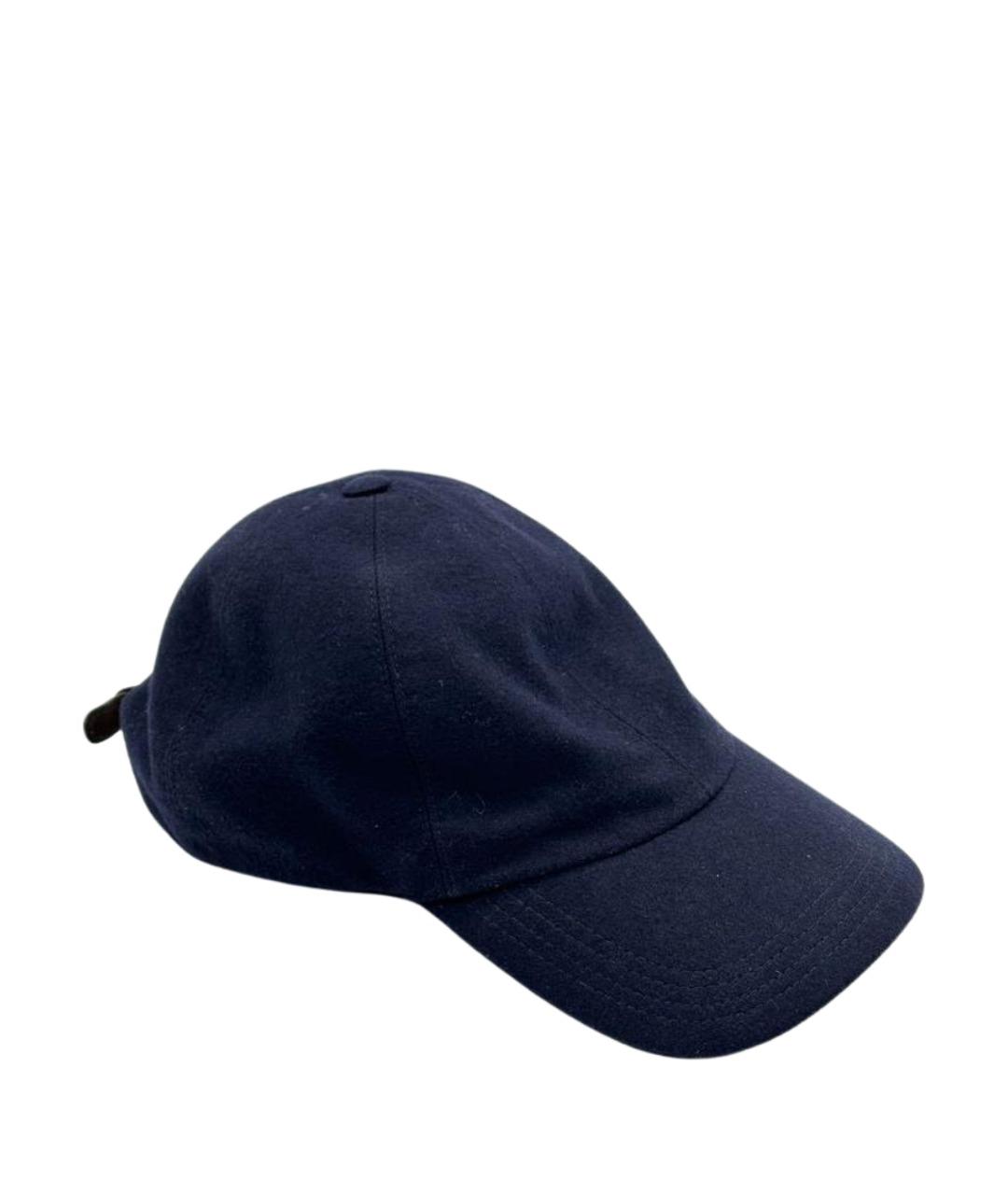 BRUNELLO CUCINELLI Темно-синяя шерстяная кепка/бейсболка, фото 1