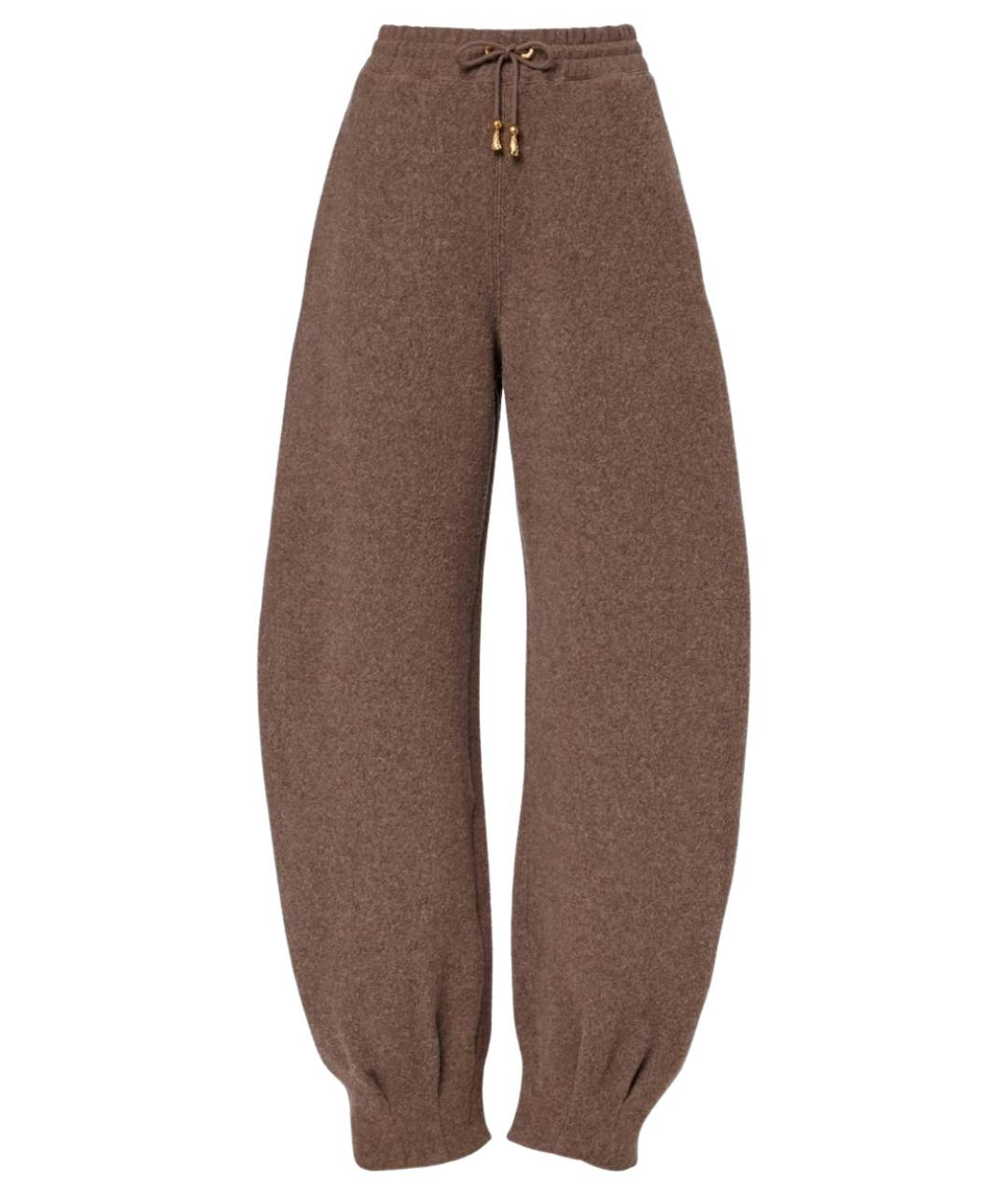 SCHIAPARELLI Коричневые шерстяные брюки широкие, фото 1
