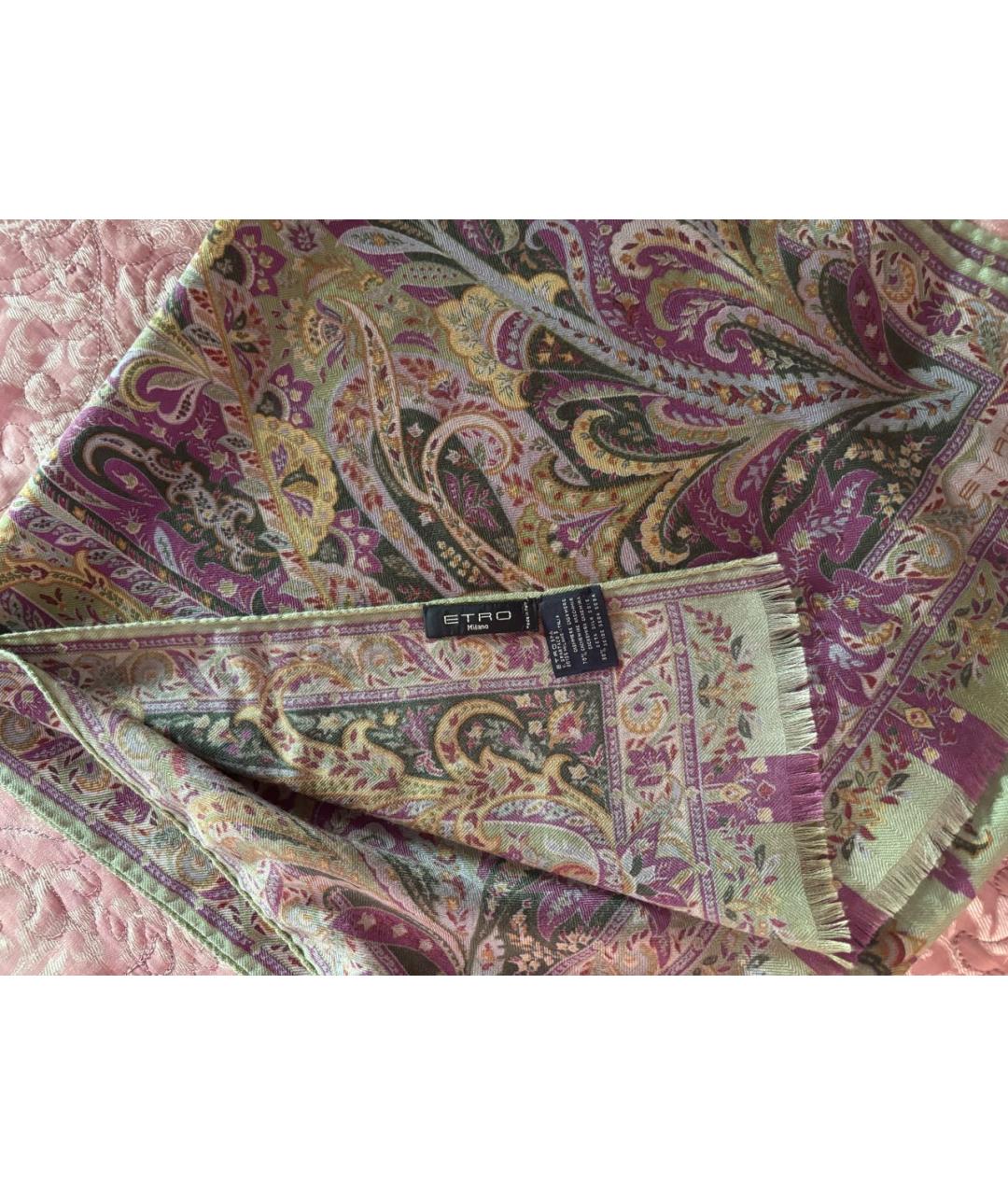 ETRO Зеленый кашемировый шарф, фото 4