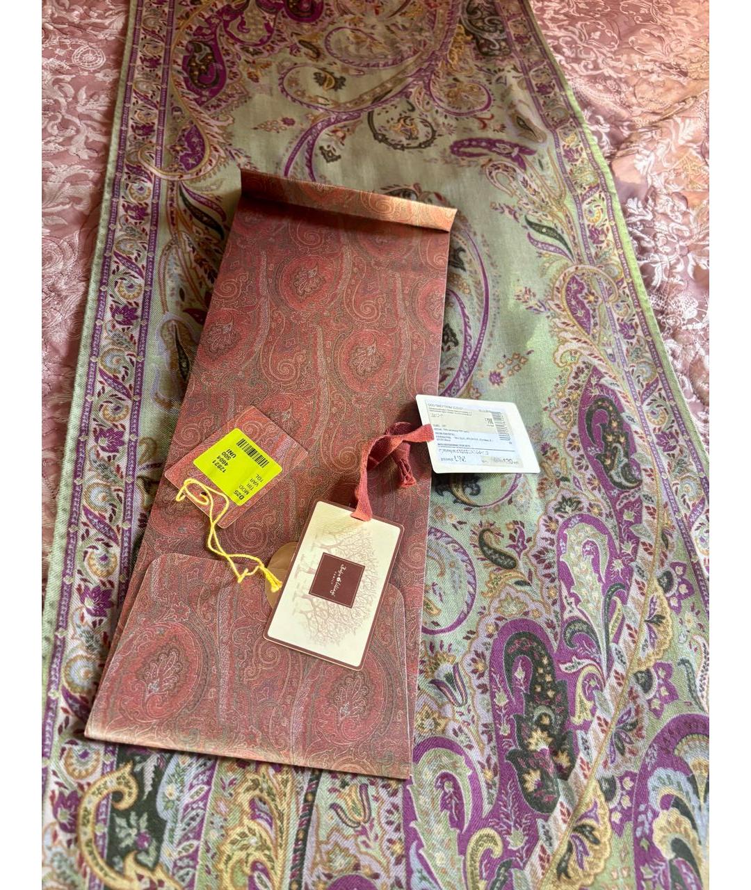 ETRO Зеленый кашемировый шарф, фото 3