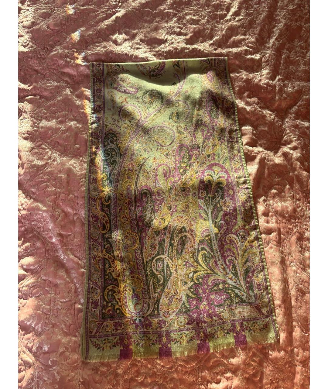 ETRO Зеленый кашемировый шарф, фото 2