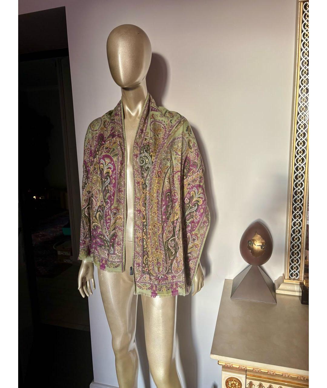 ETRO Зеленый кашемировый шарф, фото 7