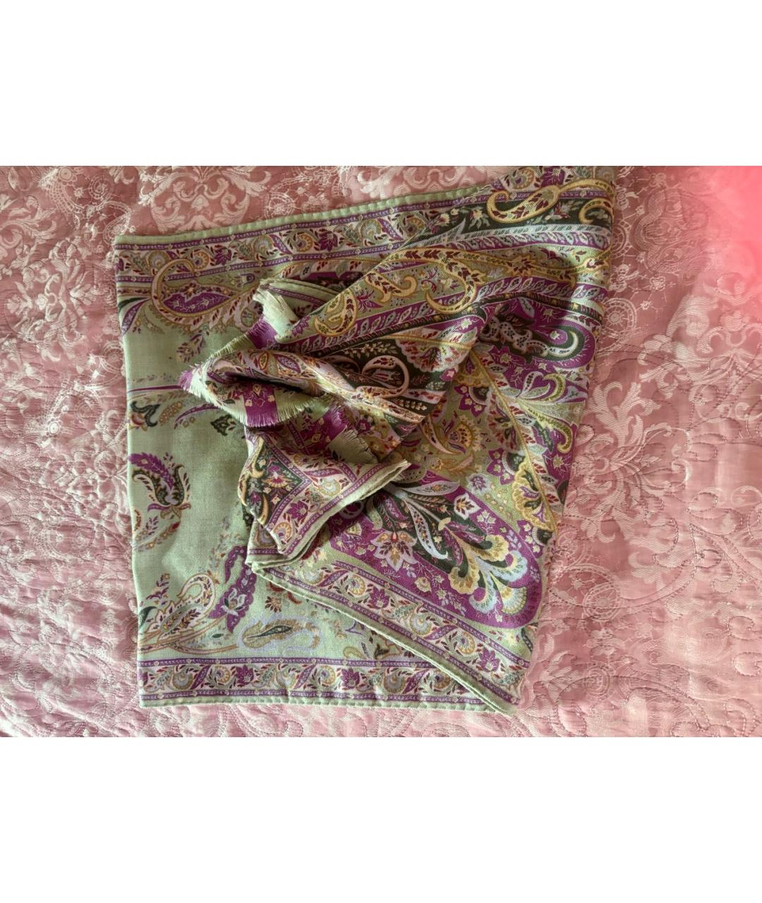 ETRO Зеленый кашемировый шарф, фото 5