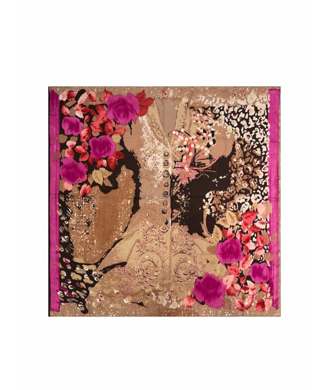 CHRISTIAN DIOR Розовый шелковый платок, фото 1