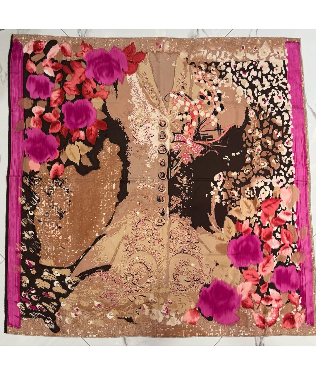 CHRISTIAN DIOR Розовый шелковый платок, фото 8