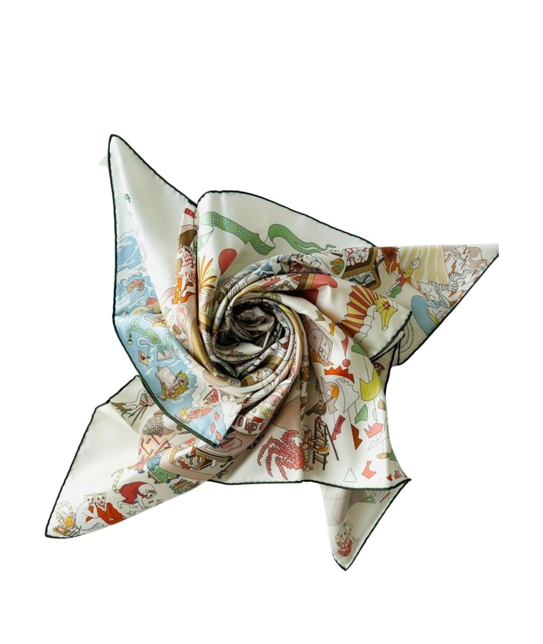 HERMES Мульти шелковый платок, фото 2