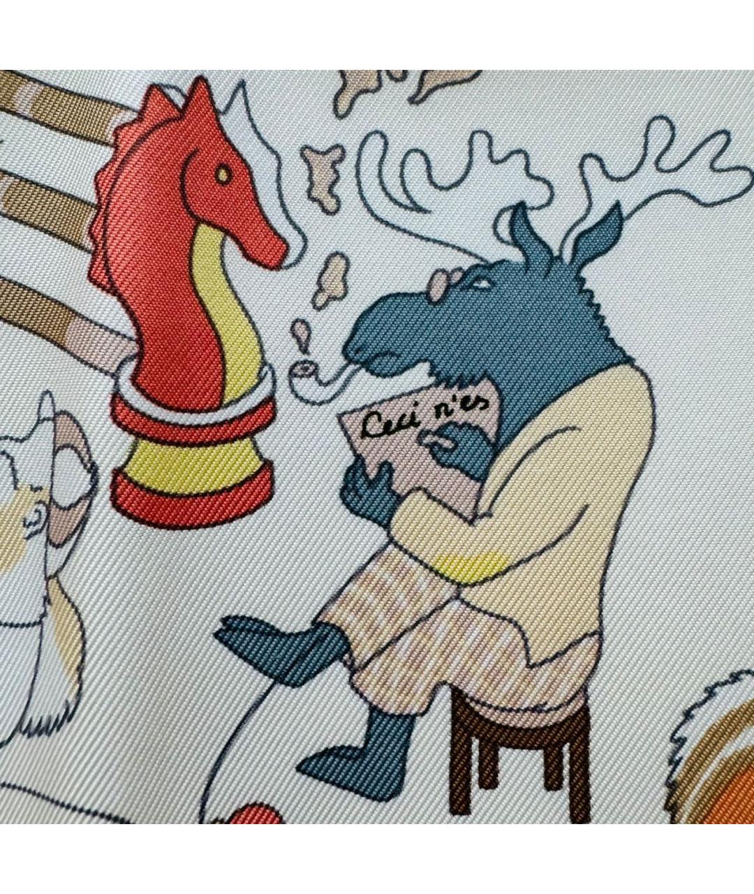 HERMES Мульти шелковый платок, фото 6