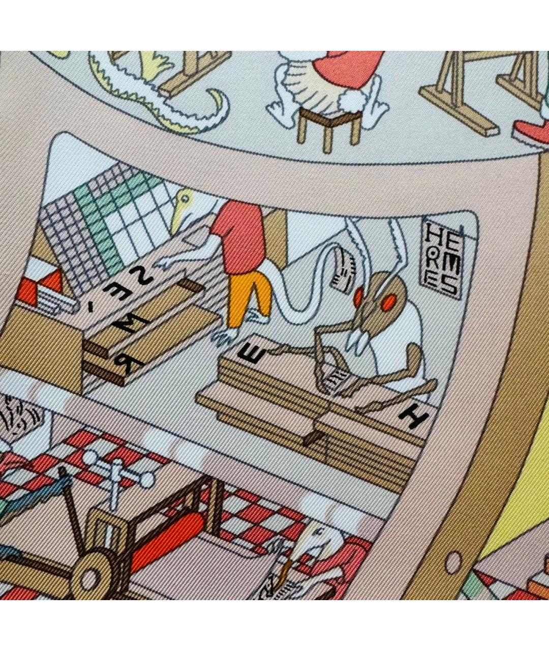 HERMES Мульти шелковый платок, фото 3