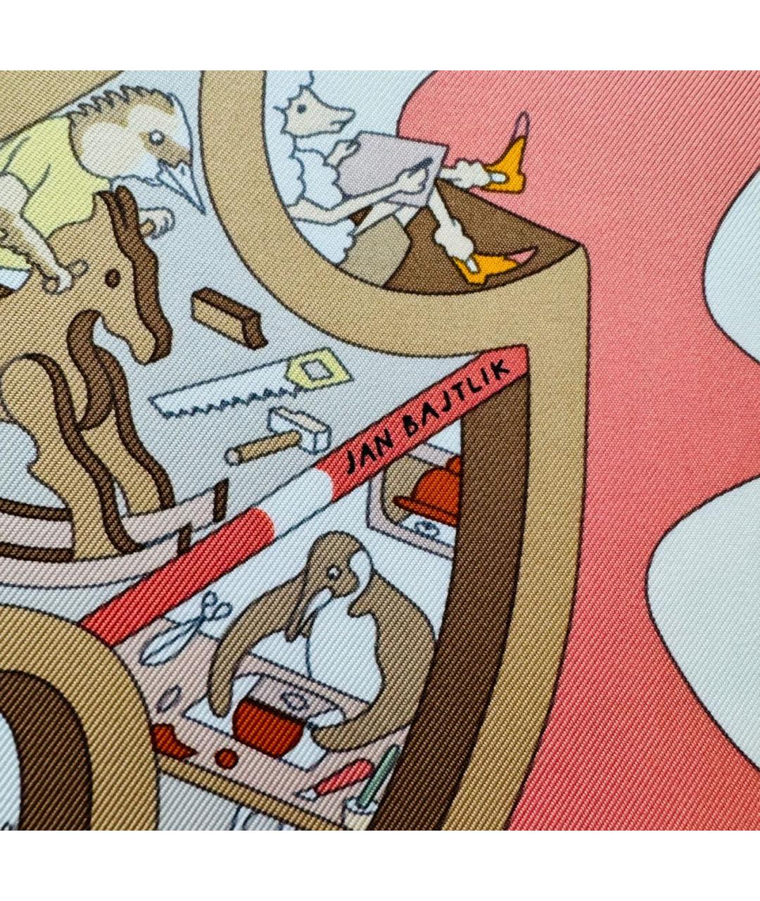 HERMES Мульти шелковый платок, фото 5