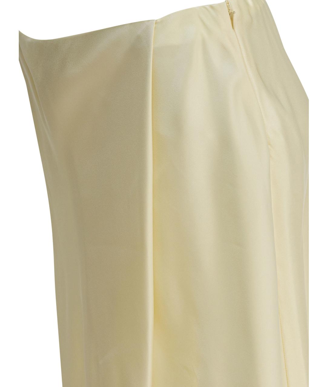 KHAITE Желтая ацетатная юбка миди, фото 4