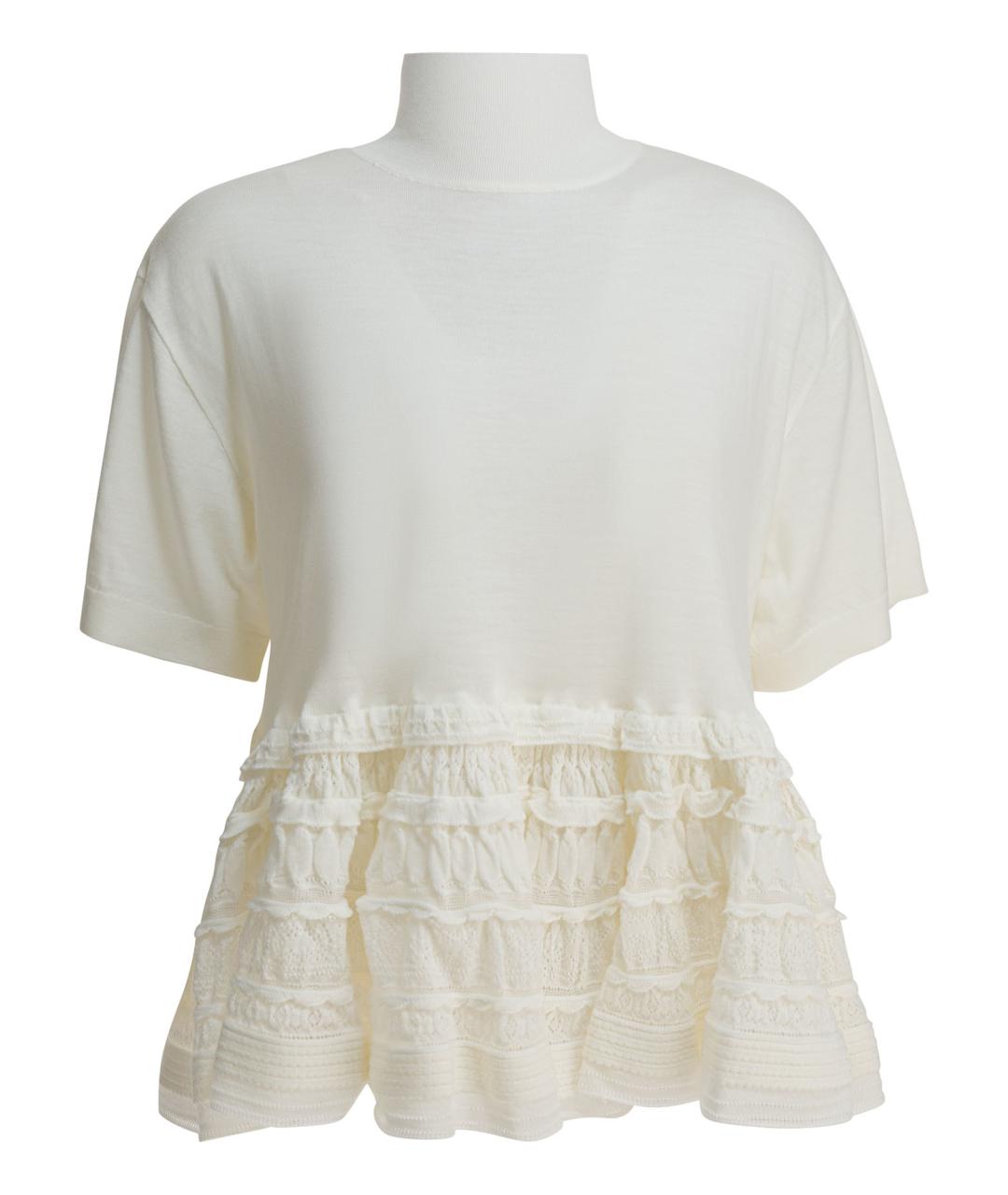 ALAIA Белый шерстяной джемпер / свитер, фото 1