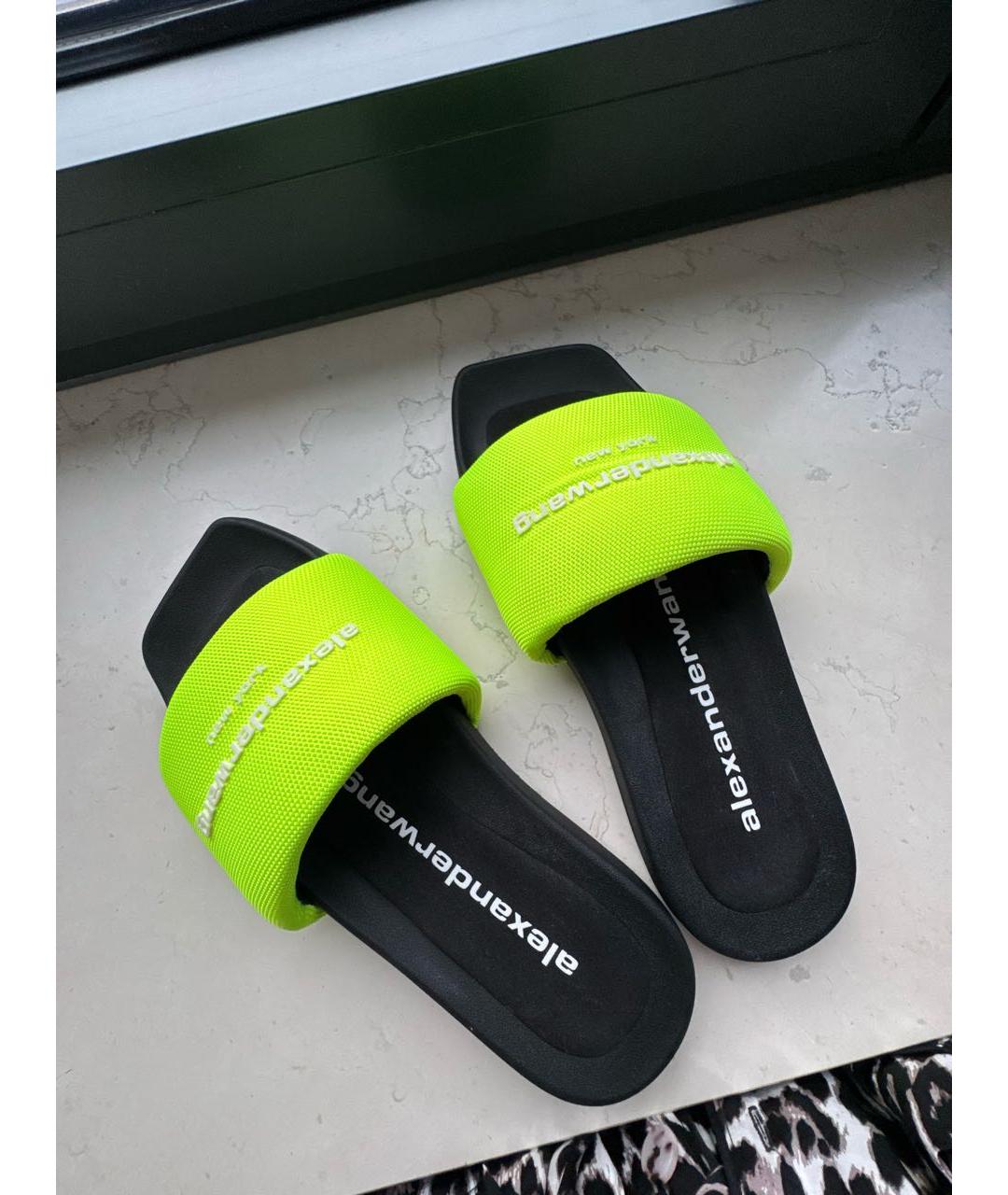 ALEXANDER WANG Салатовые неопреновые шлепанцы, фото 7