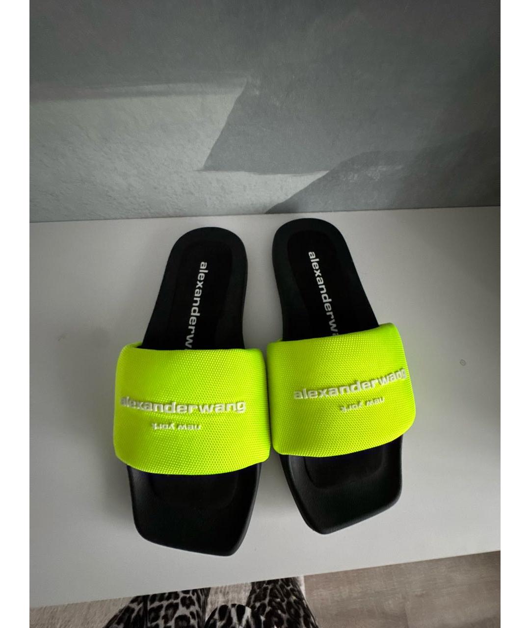 ALEXANDER WANG Салатовые неопреновые шлепанцы, фото 2