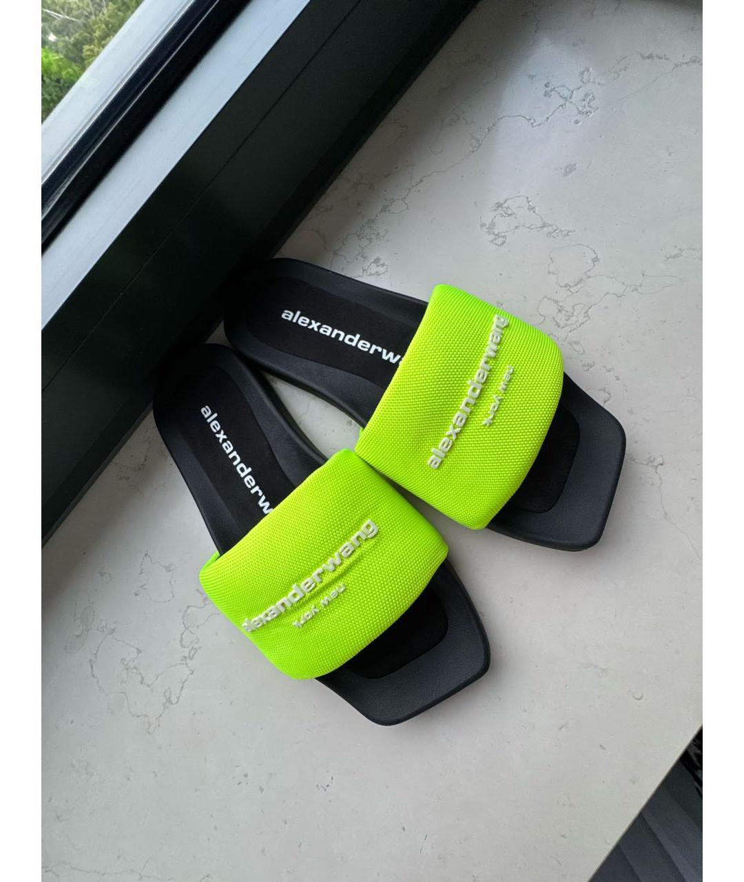 ALEXANDER WANG Салатовые неопреновые шлепанцы, фото 6