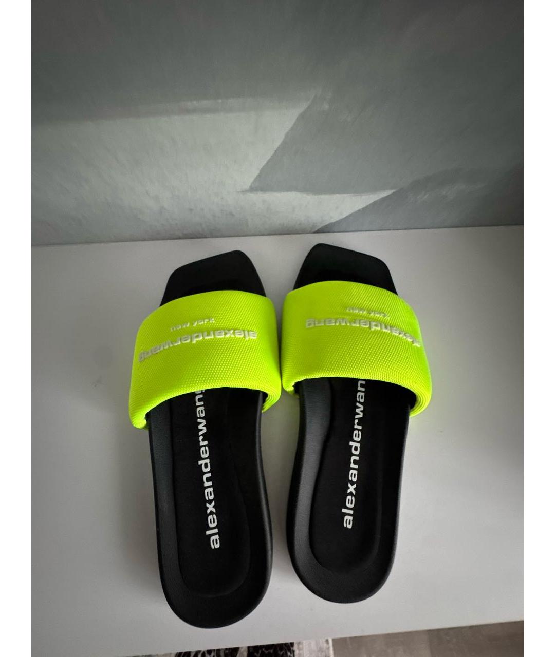 ALEXANDER WANG Салатовые неопреновые шлепанцы, фото 3