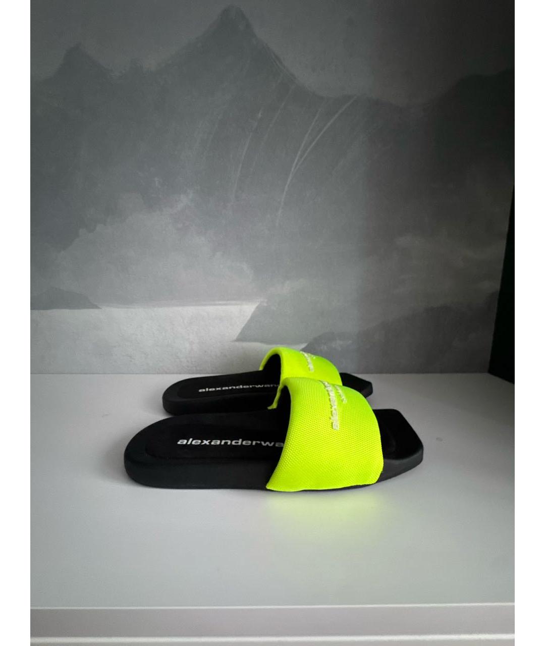 ALEXANDER WANG Салатовые неопреновые шлепанцы, фото 8
