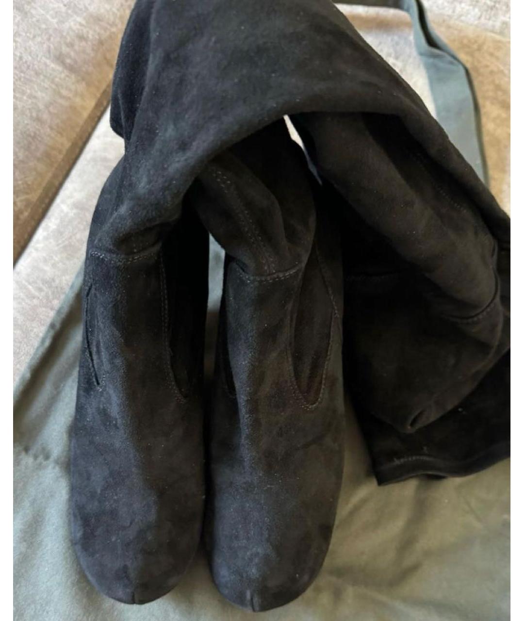 RICK OWENS Черные замшевые ботфорты, фото 2