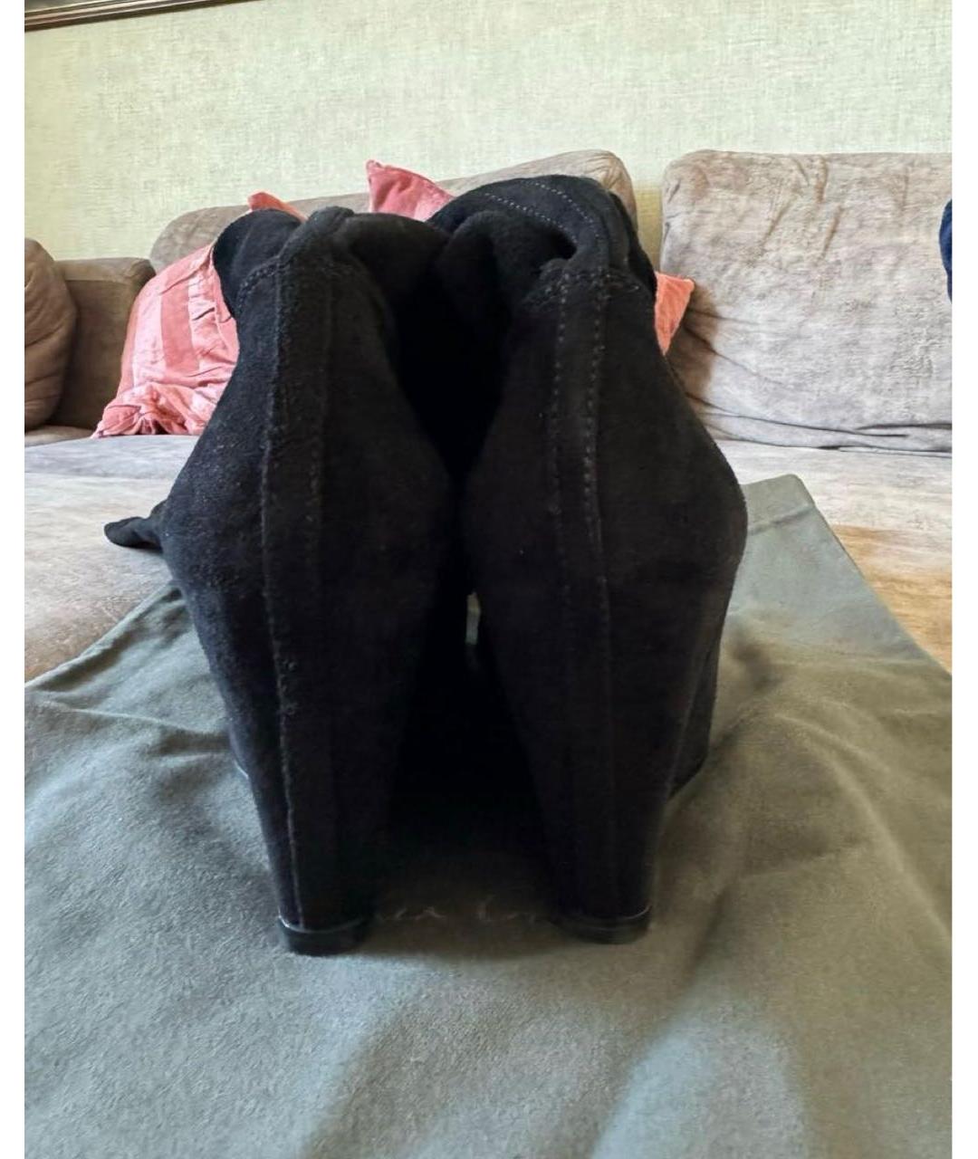 RICK OWENS Черные замшевые ботфорты, фото 3